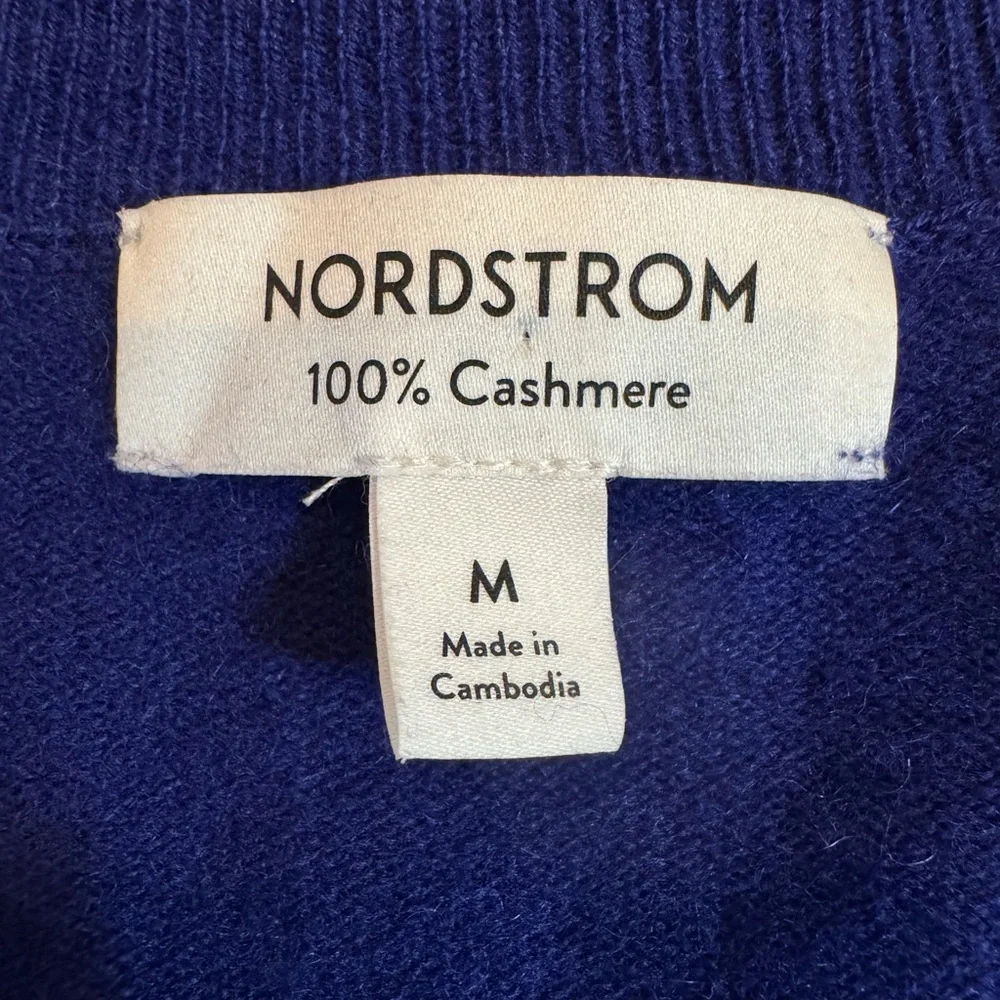 Nordstrom V-Neck Cashmere Sweater - Deep‎ Blue